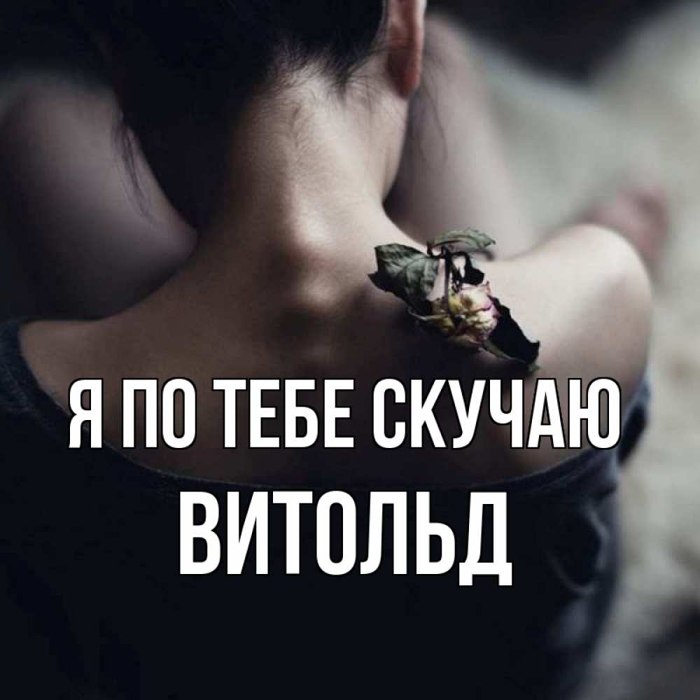 Открытка на каждый день с именем, Витольд Я по тебе скучаю засох цветок Прикольная открытка с пожеланием онлайн скачать бесплатно 