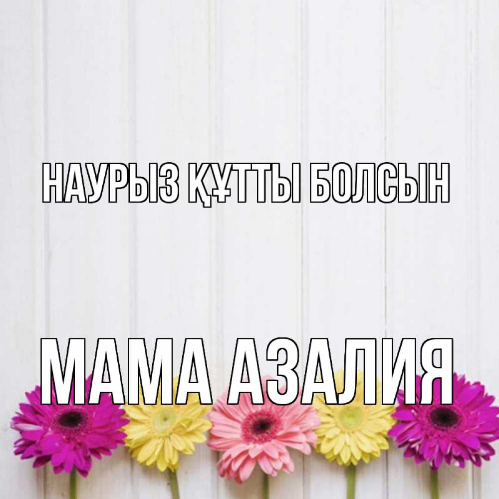 Открытка на каждый день с именем, Мама-Азалия Наурыз құтты болсын женщинам 1 Прикольная открытка с пожеланием онлайн скачать бесплатно 