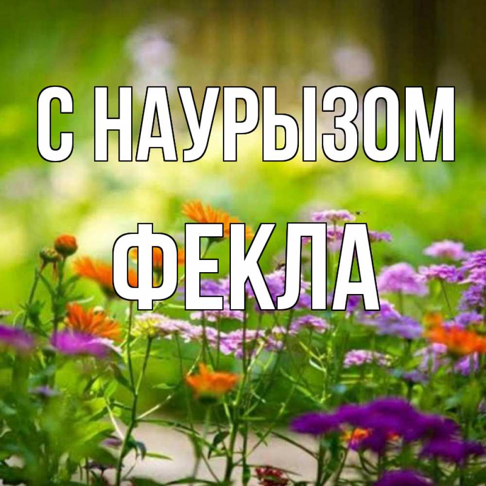 Открытка на каждый день с именем, Фекла С наурызом цветы Прикольная открытка с пожеланием онлайн скачать бесплатно 