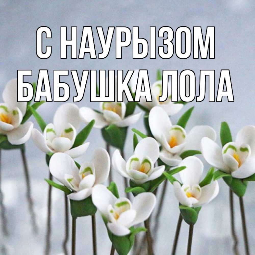 Открытка на каждый день с именем, Бабушка-Лола С наурызом весенние цветы Прикольная открытка с пожеланием онлайн скачать бесплатно 