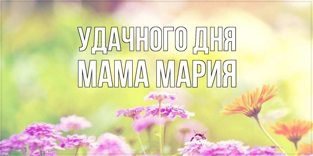 Открытка на каждый день с именем, Мама-Мария Удачного дня красивая открытка с летней темой Прикольная открытка с пожеланием онлайн скачать бесплатно 