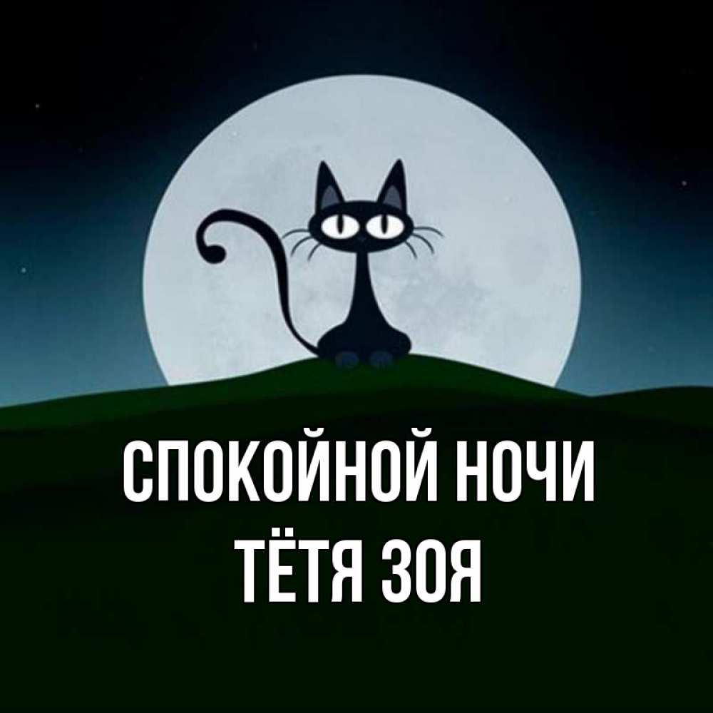 Открытка на каждый день с именем, Тётя-Зоя Спокойной ночи хорошо выспаться ночью и без кошмаров Прикольная открытка с пожеланием онлайн скачать бесплатно 