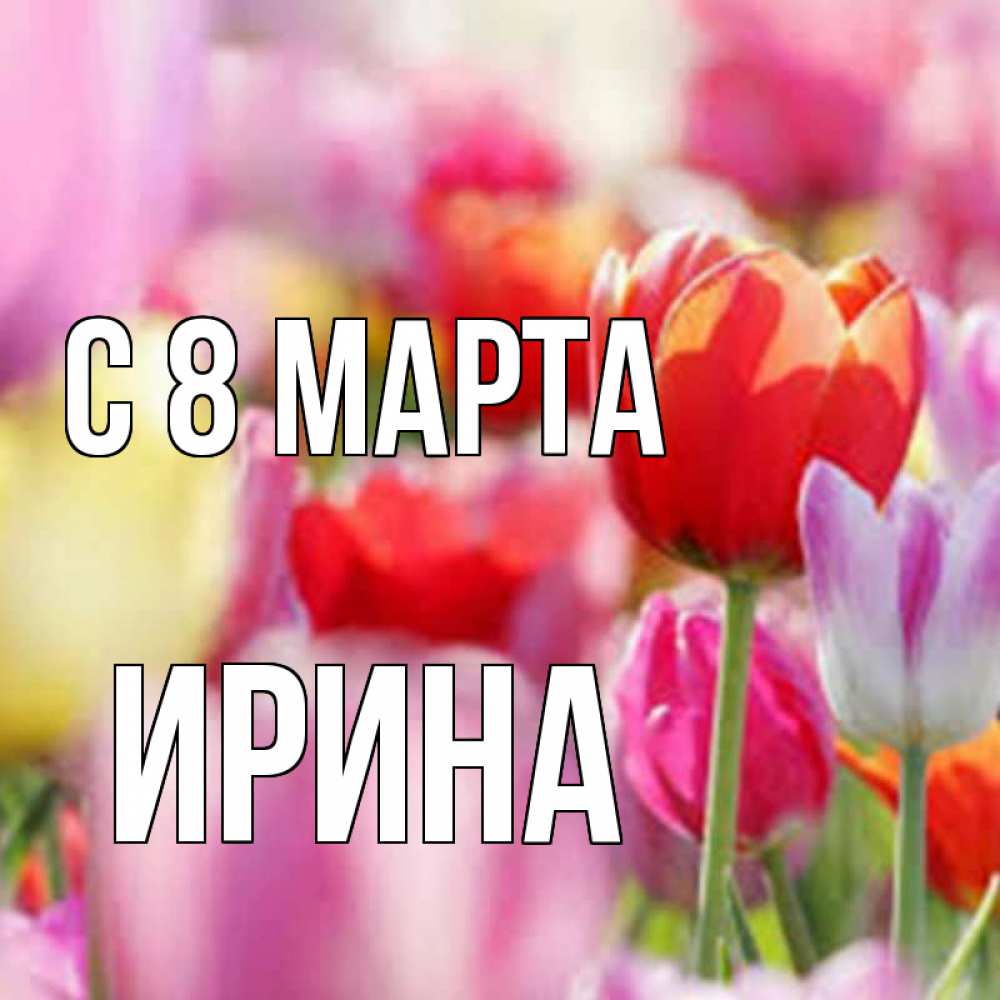 Открытка на каждый день с именем, Ирина С 8 марта на международный женский день 2 Прикольная открытка с пожеланием онлайн скачать бесплатно 