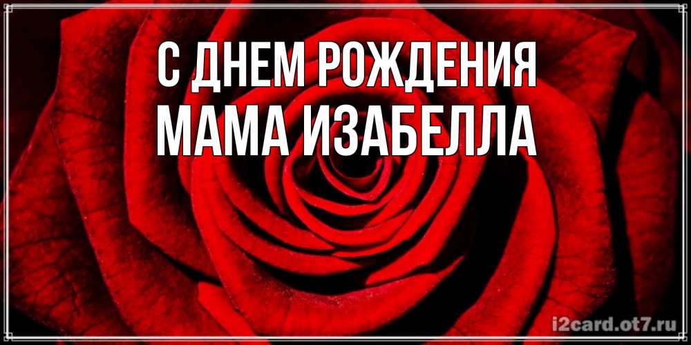 Открытка на каждый день с именем, Мама-Изабелла С днем рождения алая роза Прикольная открытка с пожеланием онлайн скачать бесплатно 