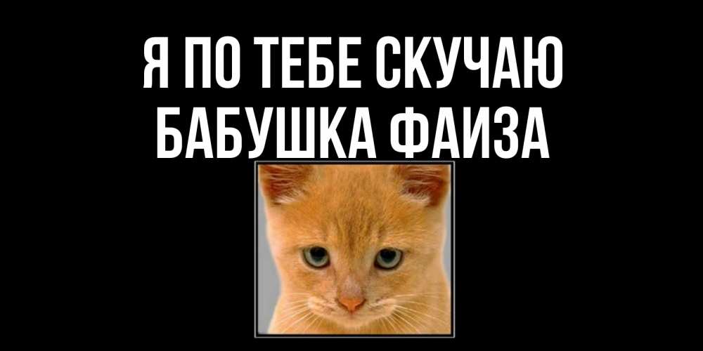 Открытка на каждый день с именем, Бабушка-Фаиза Я по тебе скучаю открытки рыжий котенок скучает по тебе Прикольная открытка с пожеланием онлайн скачать бесплатно 