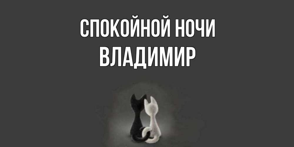 Открытка на каждый день с именем, Владимир Спокойной ночи коты Прикольная открытка с пожеланием онлайн скачать бесплатно 