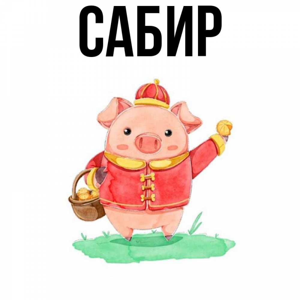Открытка на каждый день с именем, Сабир Главная поросенок Прикольная открытка с пожеланием онлайн скачать бесплатно 