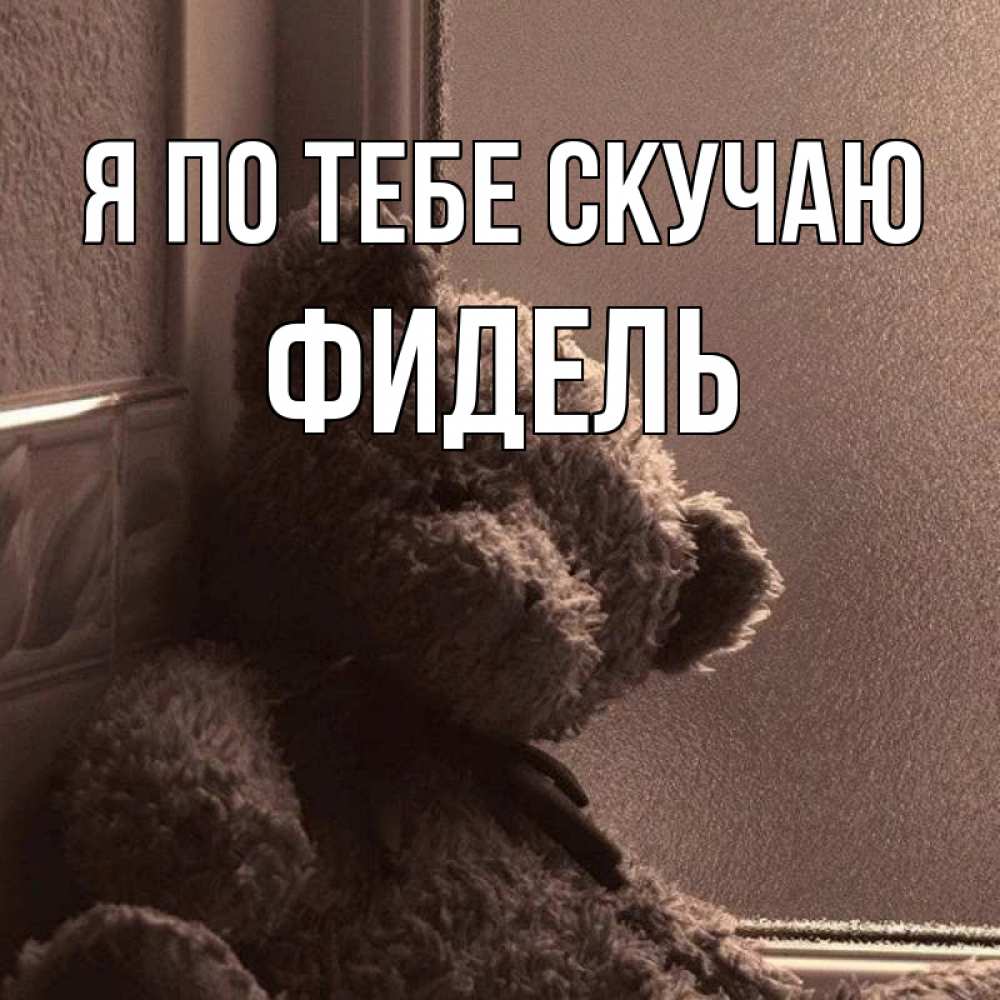 Открытка на каждый день с именем, Фидель Я по тебе скучаю скучаем тут Прикольная открытка с пожеланием онлайн скачать бесплатно 