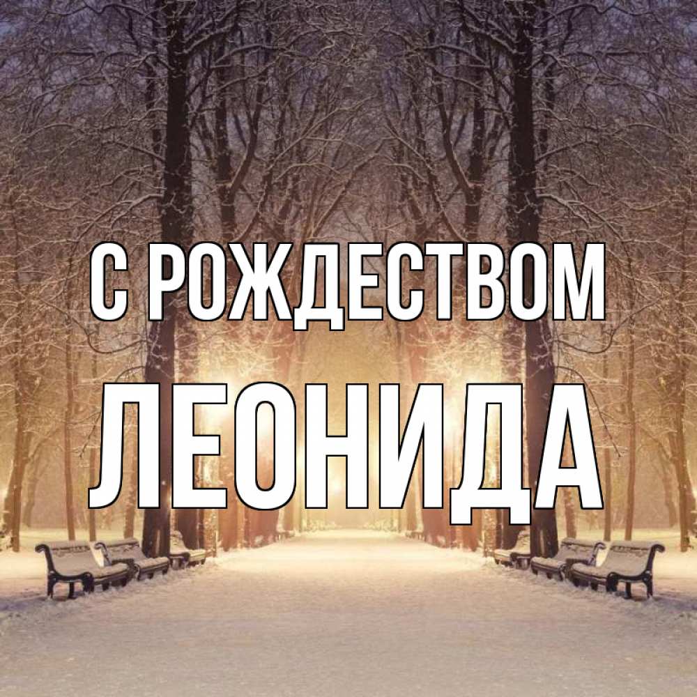 Открытка на каждый день с именем, Леонида С рождеством зима, парк, фонарь, лес Прикольная открытка с пожеланием онлайн скачать бесплатно 