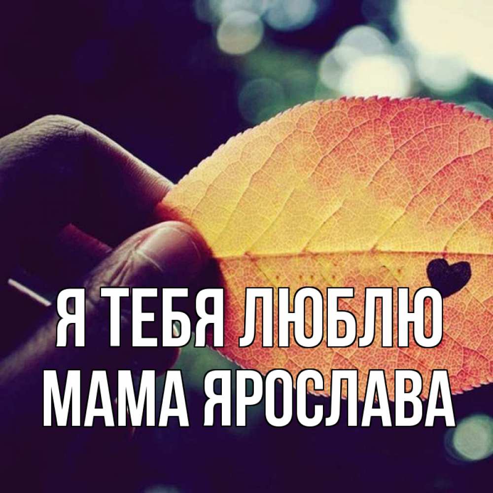 Открытка на каждый день с именем, Мама-Ярослава Я тебя люблю держу лист Прикольная открытка с пожеланием онлайн скачать бесплатно 
