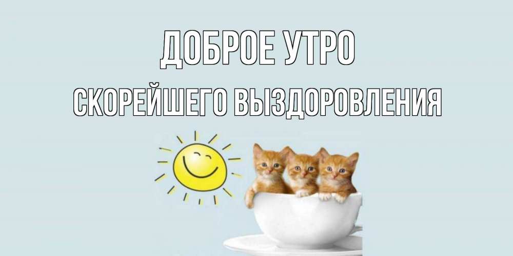 Открытка на каждый день с именем, Скорейшего-выздоровления Доброе утро котята Прикольная открытка с пожеланием онлайн скачать бесплатно 