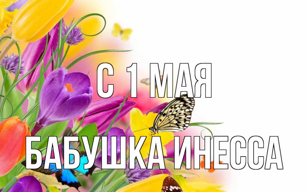 Открытка на каждый день с именем, Бабушка-Инесса С 1 мая С 1 мая Прикольная открытка с пожеланием онлайн скачать бесплатно 