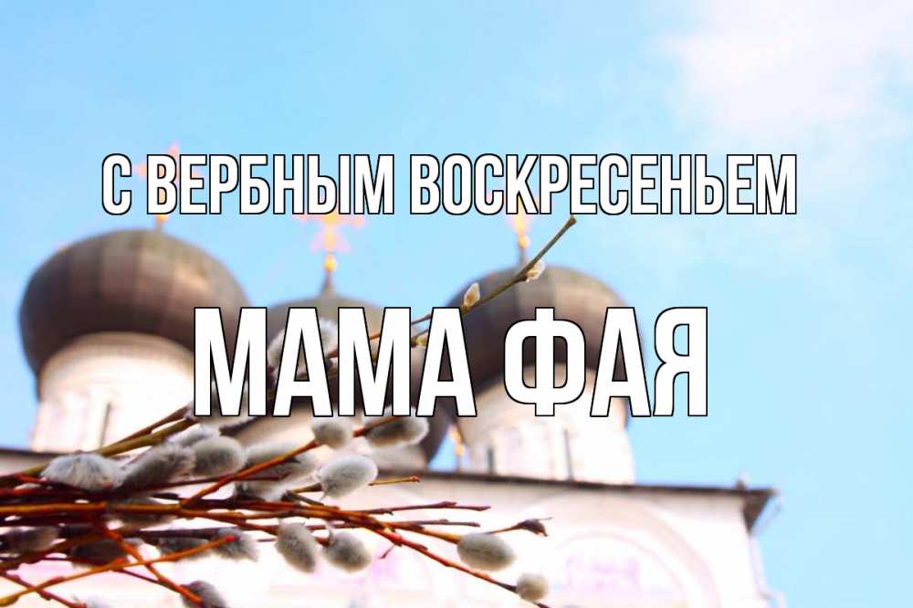 Открытка на каждый день с именем, Мама-Фая С вербным воскресеньем верба Прикольная открытка с пожеланием онлайн скачать бесплатно 