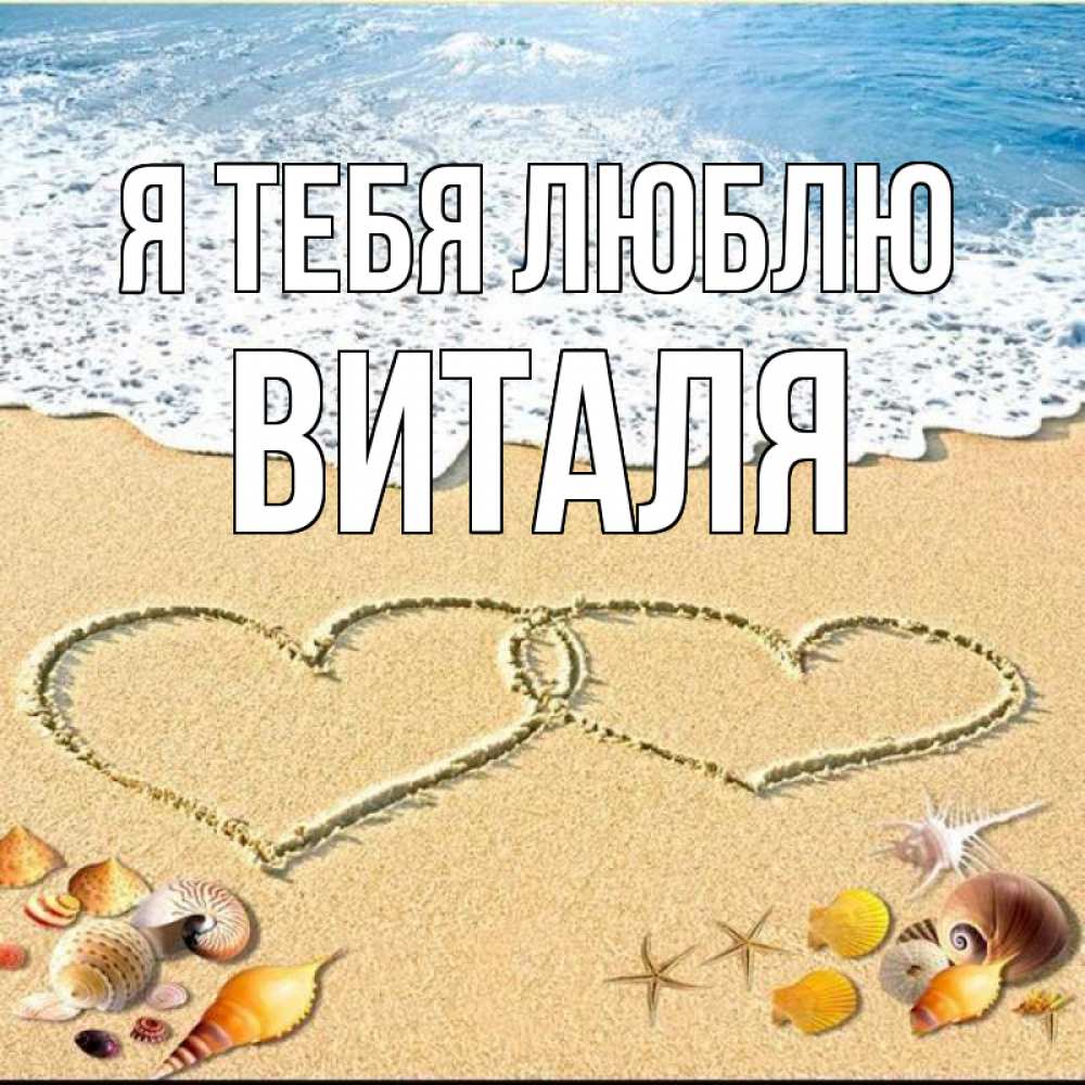Открытка на каждый день с именем, Виталя Я тебя люблю ракушки Прикольная открытка с пожеланием онлайн скачать бесплатно 