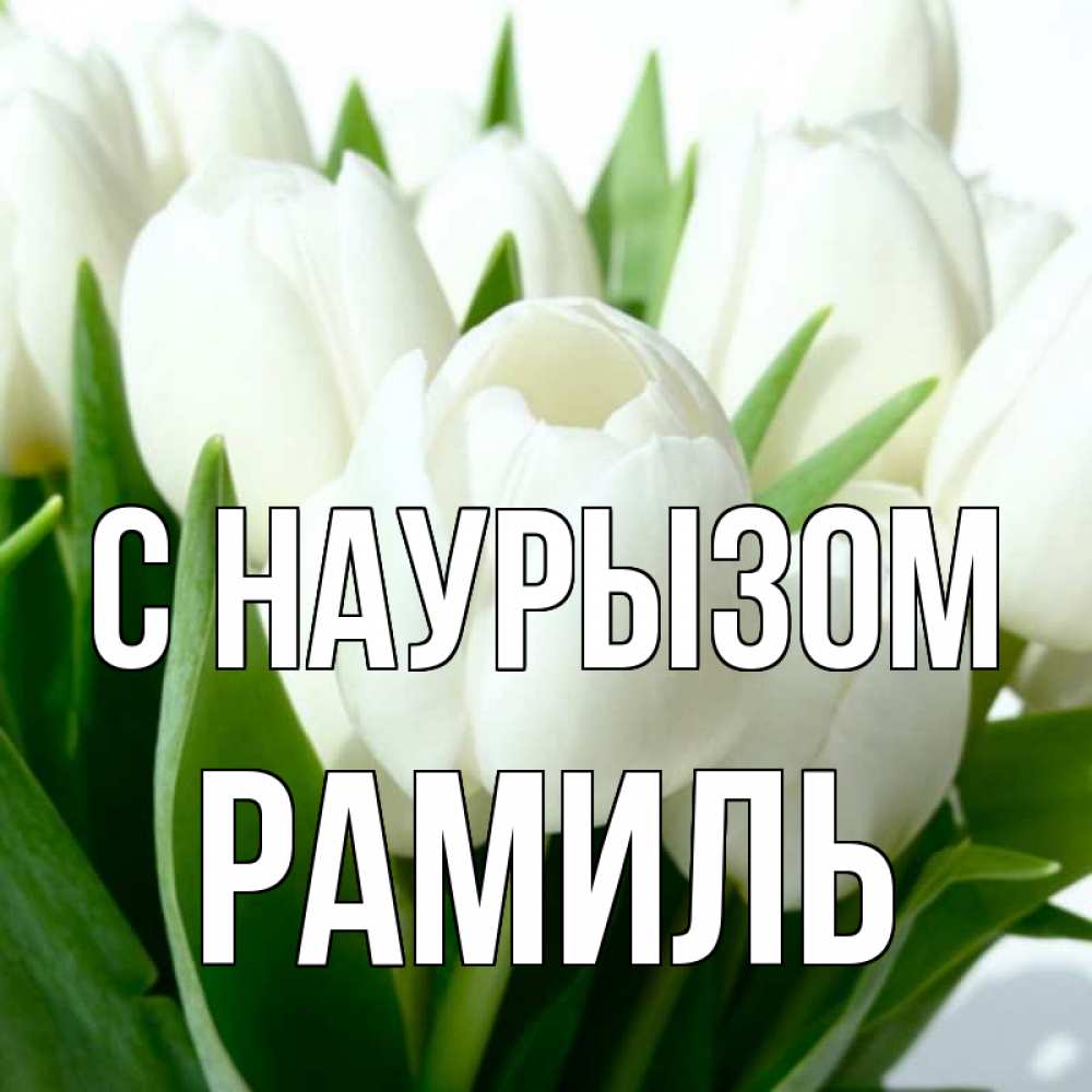 Открытка на каждый день с именем, Рамиль С наурызом цветы Прикольная открытка с пожеланием онлайн скачать бесплатно 