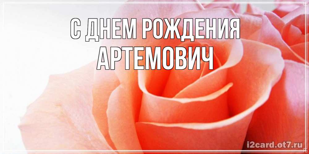 Открытка на каждый день с именем, Артемович С днем рождения розы для поздравления с днем рождения Прикольная открытка с пожеланием онлайн скачать бесплатно 