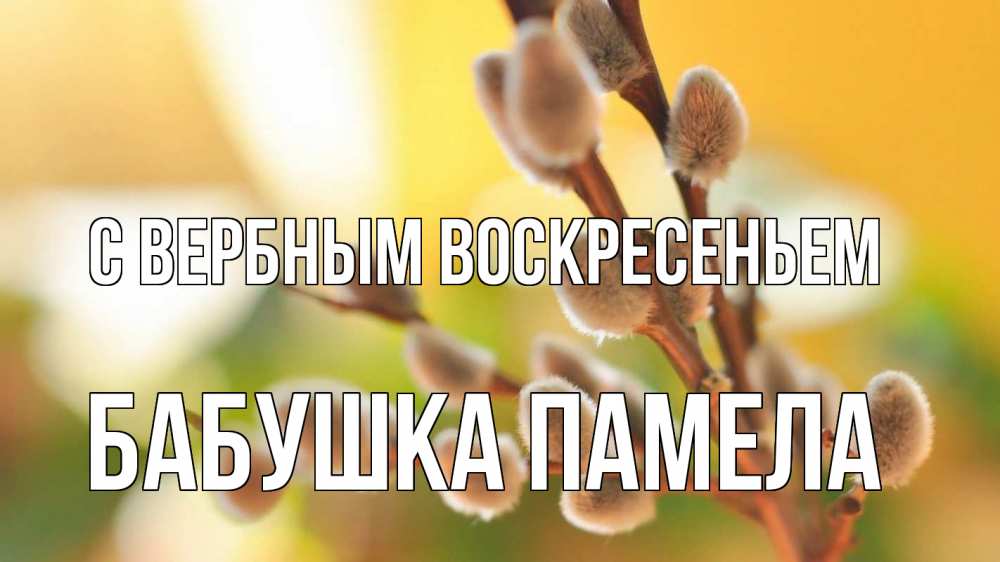 Открытка на каждый день с именем, Бабушка-Памела С вербным воскресеньем верба 1 Прикольная открытка с пожеланием онлайн скачать бесплатно 