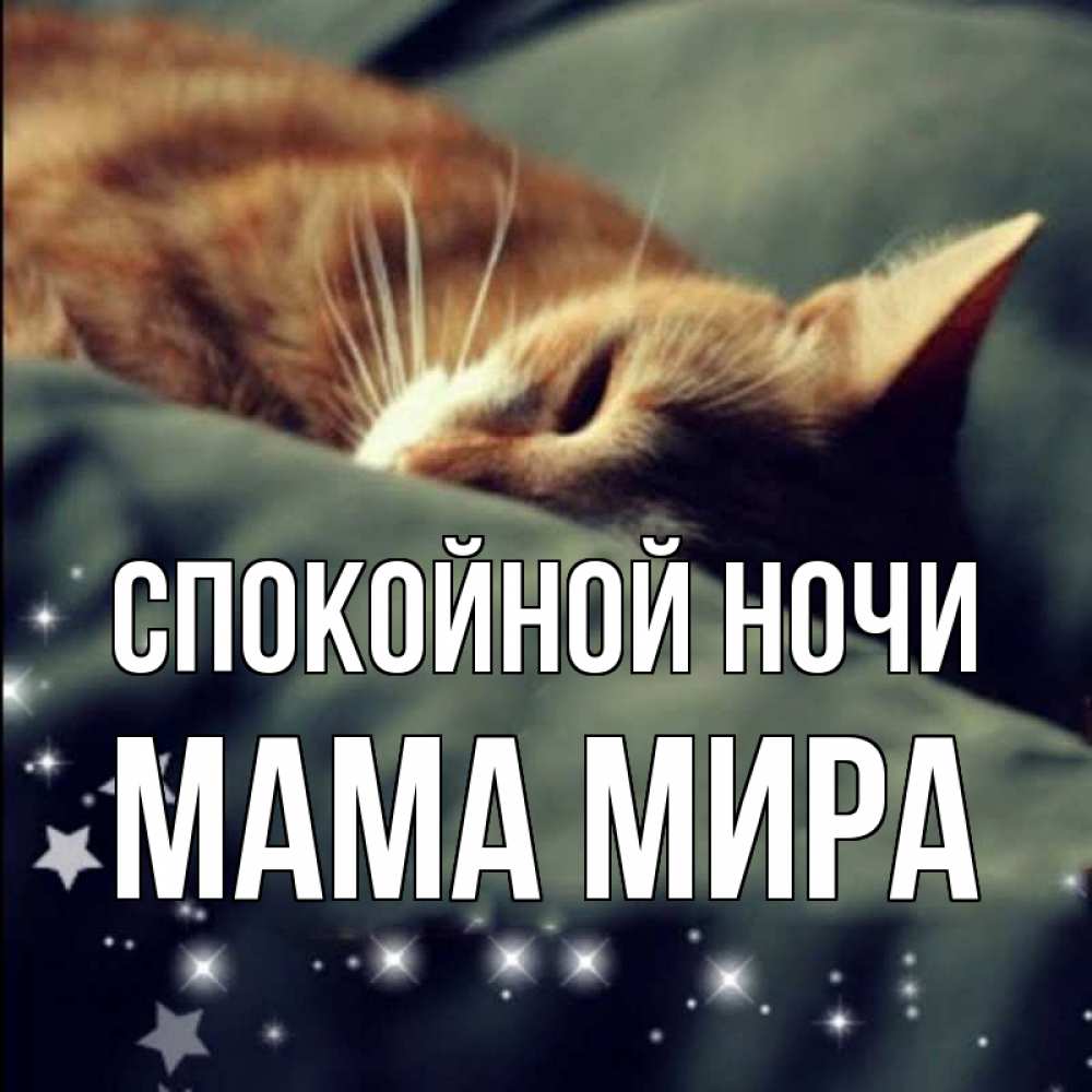 Открытка на каждый день с именем, Мама-Мира Спокойной ночи кроватка Прикольная открытка с пожеланием онлайн скачать бесплатно 
