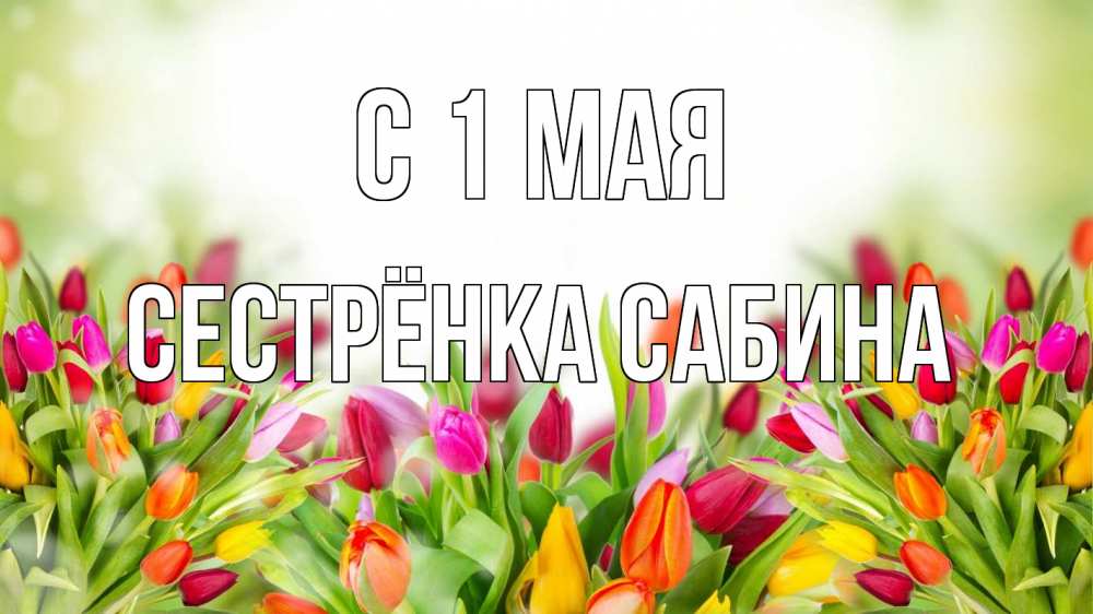 Открытка на каждый день с именем, Сестрёнка-Сабина С 1 мая С 1 мая Прикольная открытка с пожеланием онлайн скачать бесплатно 