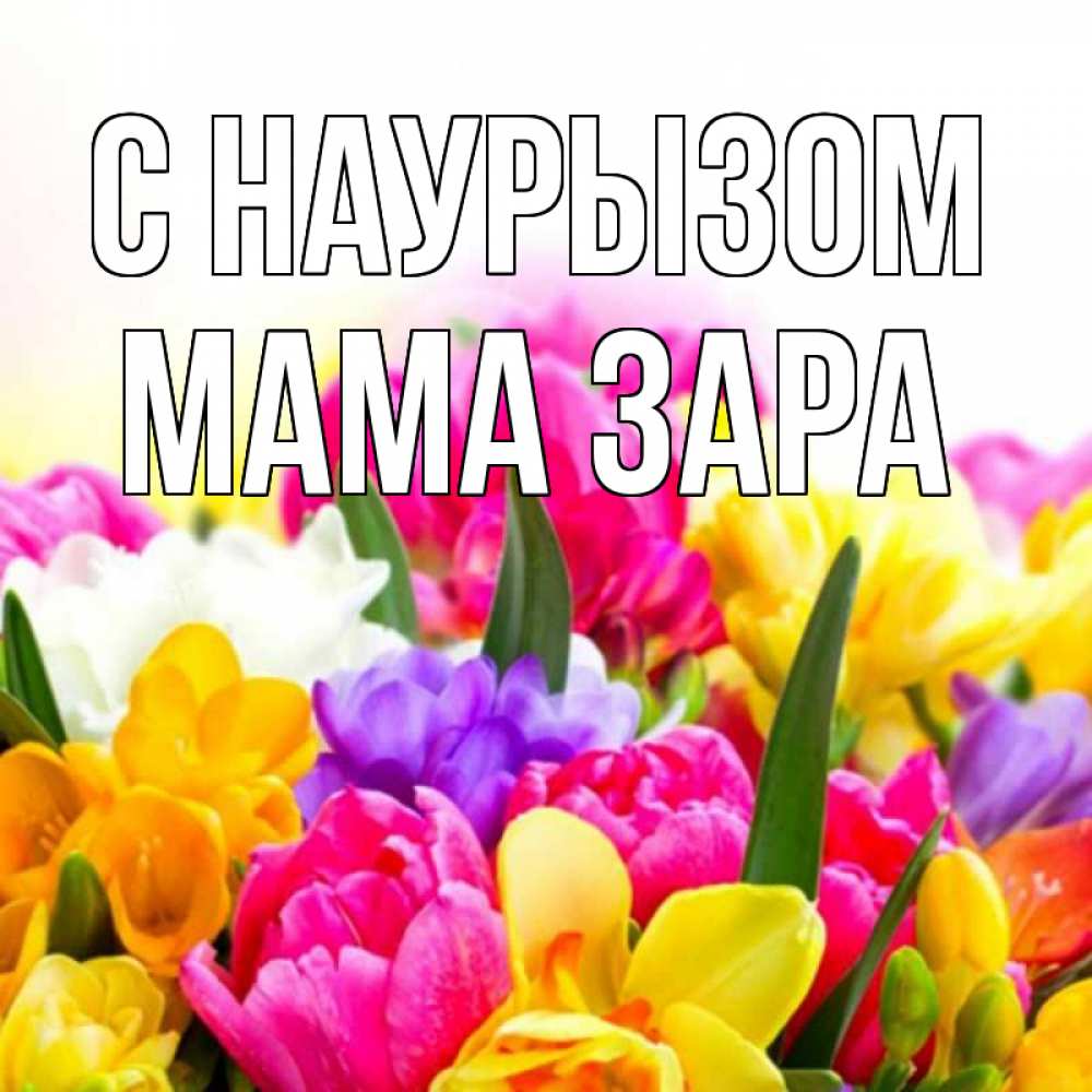 Открытка на каждый день с именем, Мама-Зара С наурызом тюльпаны Прикольная открытка с пожеланием онлайн скачать бесплатно 