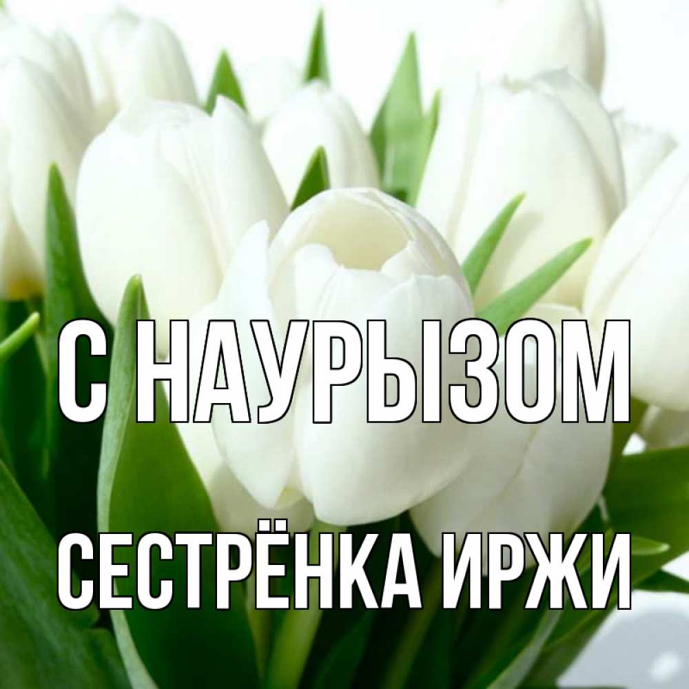 Открытка на каждый день с именем, Сестрёнка-Иржи С наурызом цветы Прикольная открытка с пожеланием онлайн скачать бесплатно 