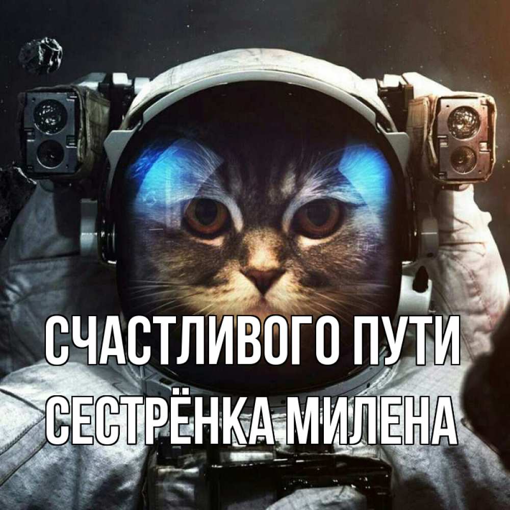 Открытка на каждый день с именем, Сестрёнка-Милена Счастливого пути желает удачно добраться Прикольная открытка с пожеланием онлайн скачать бесплатно 