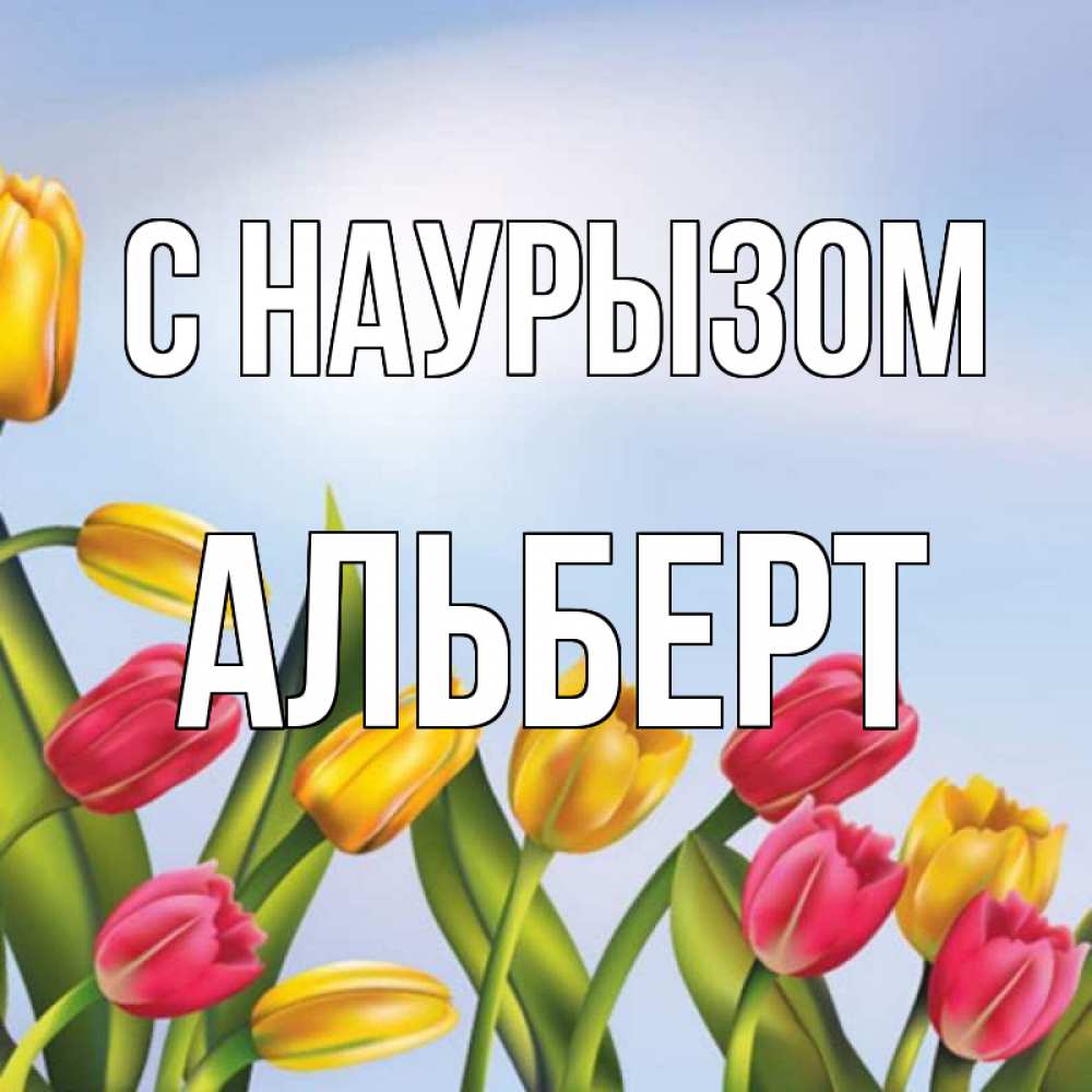 Открытка на каждый день с именем, Альберт С наурызом праздник весны наурыз Прикольная открытка с пожеланием онлайн скачать бесплатно 