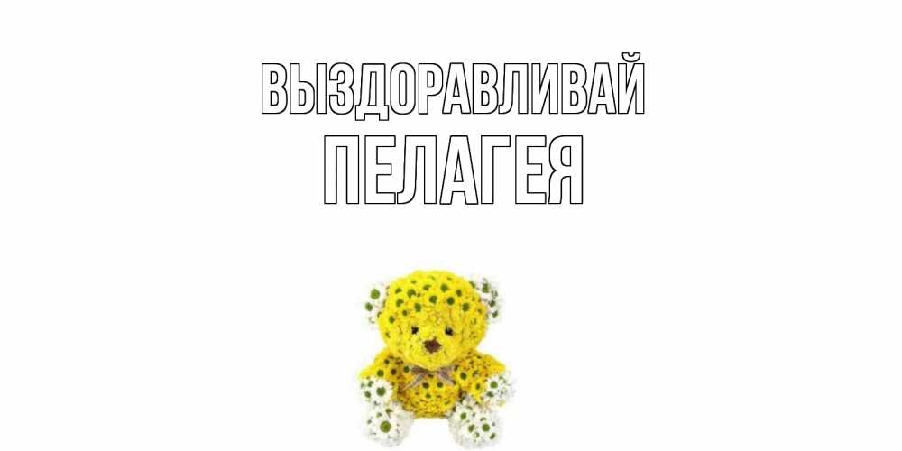Открытка на каждый день с именем, Пелагея Выздоравливай мишка Прикольная открытка с пожеланием онлайн скачать бесплатно 