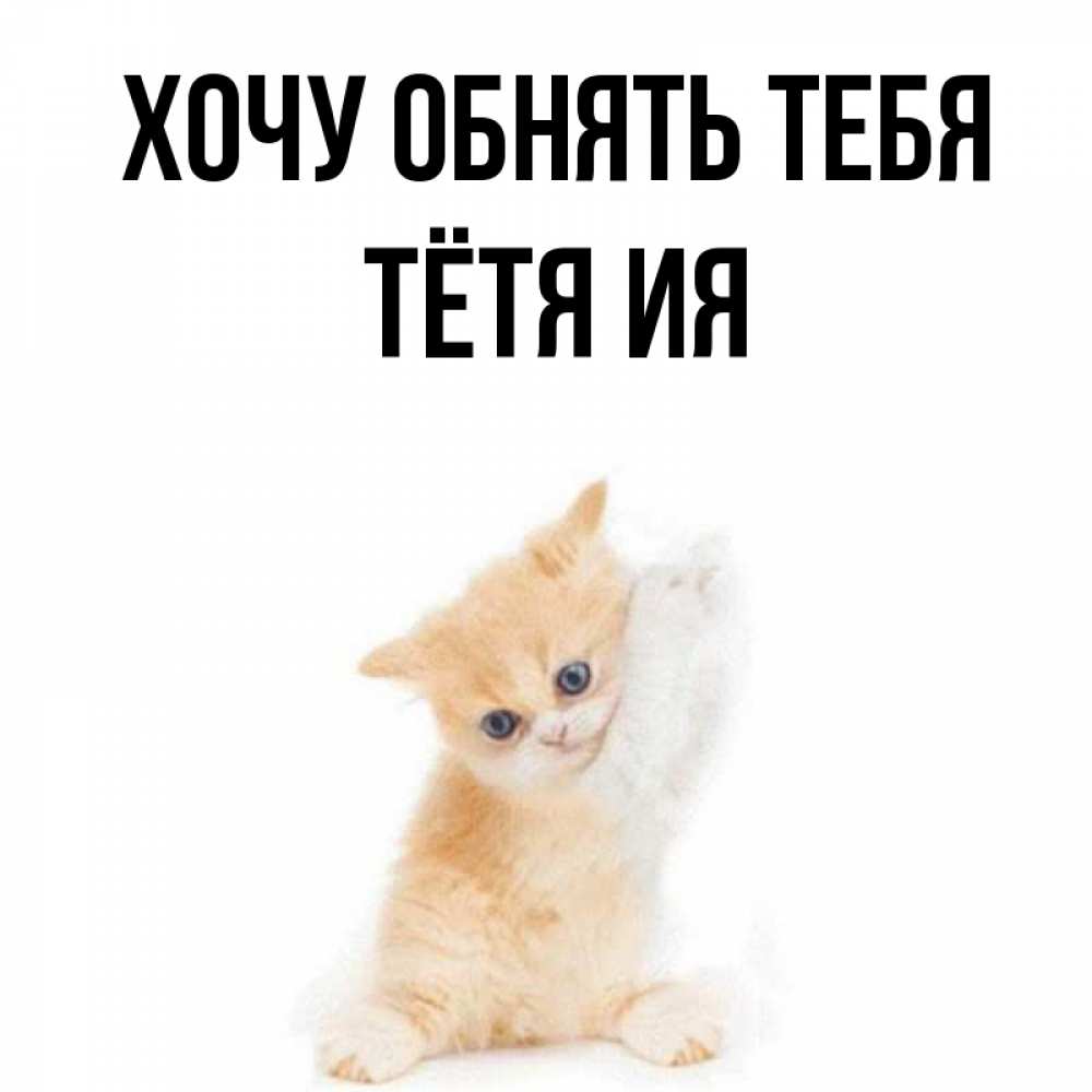 Открытка на каждый день с именем, Тётя-Ия Хочу обнять тебя я хочу очень скорее обнимаешек Прикольная открытка с пожеланием онлайн скачать бесплатно 