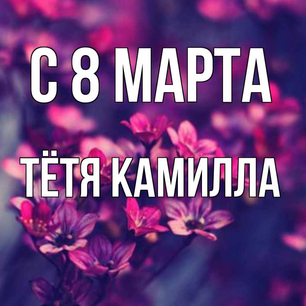 Открытка на каждый день с именем, Тётя-Камилла С 8 МАРТА небольшие цветы 1 Прикольная открытка с пожеланием онлайн скачать бесплатно 
