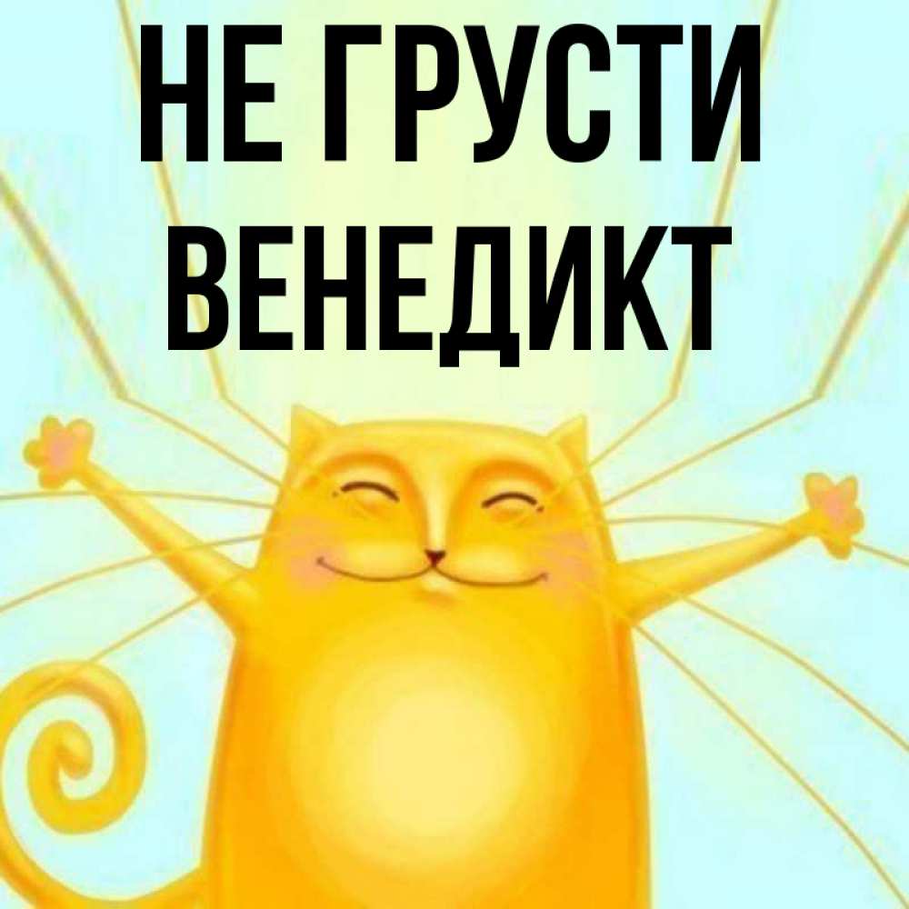 Открытка на каждый день с именем, Венедикт Не грусти обнимашки усатые Прикольная открытка с пожеланием онлайн скачать бесплатно 