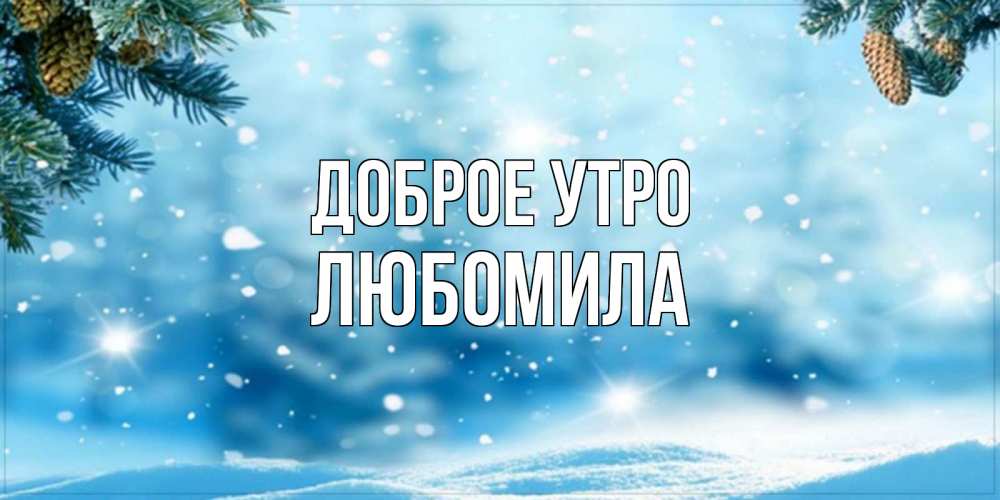 Открытка на каждый день с именем, Любомила Доброе утро зимнее доброе утро Прикольная открытка с пожеланием онлайн скачать бесплатно 