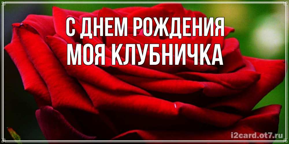 Открытка на каждый день с именем, Моя-клубничка С днем рождения розочка очень красивая Прикольная открытка с пожеланием онлайн скачать бесплатно 