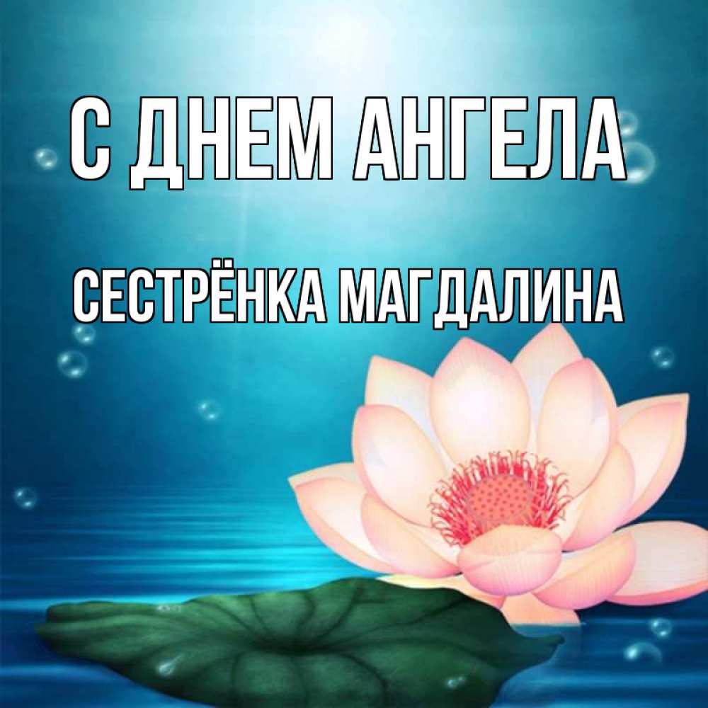 Открытка на каждый день с именем, Сестрёнка-Магдалина С днем ангела кувшинка Прикольная открытка с пожеланием онлайн скачать бесплатно 