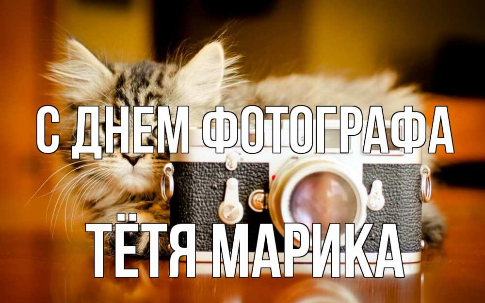 Открытка на каждый день с именем, Тётя-Марика С днем фотографа с днем фотографа Прикольная открытка с пожеланием онлайн скачать бесплатно 